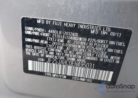 2014 Subaru Forester 2.5I Limited из США, поврежденный, VIN JF2SJAHC0EH495031